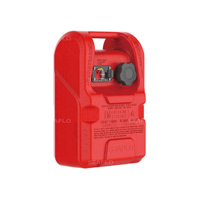 3 Gallon 12 Liter Portable Horizontal Gasoline Cans Drum Marine Fuel Tank for Outboard Engine Boats with Gauge, Red