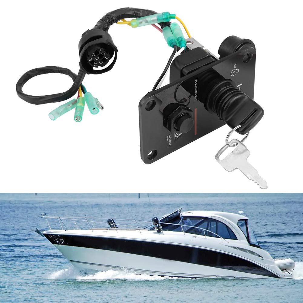 Outboard Key Switch Panel 12V Single Key Switch Panel Assembly for Yamaha Outboard Yacht 704-82570-12-00 Boat Switch Panel