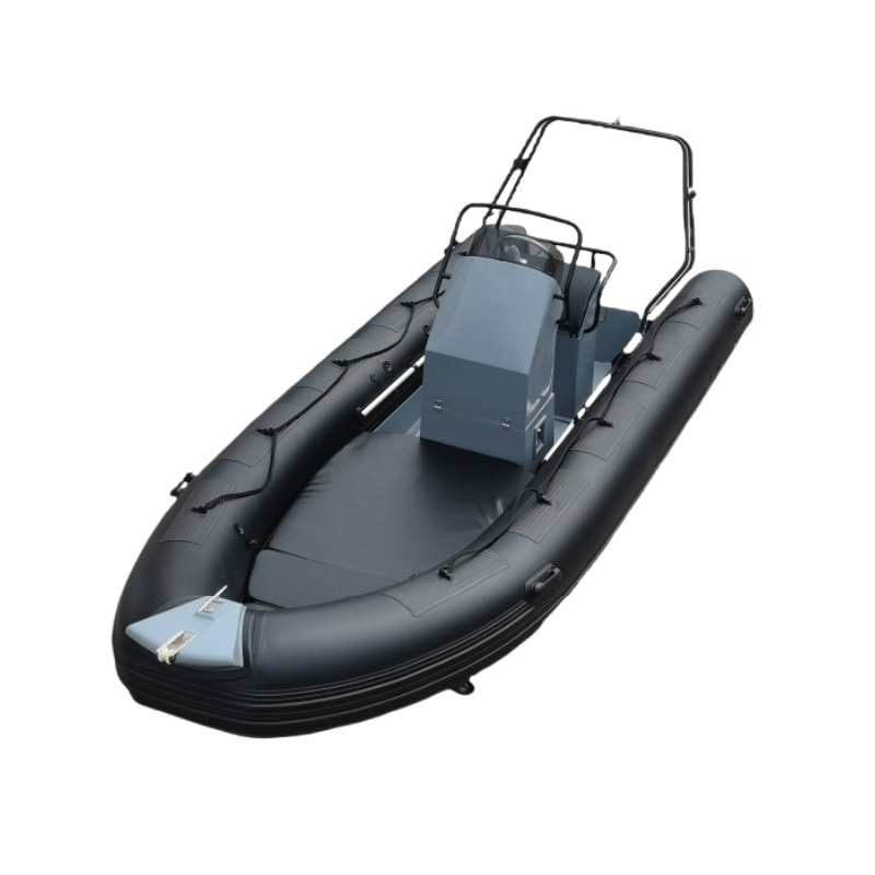 Hot Selling 17ft Rib 520 Rowing Boat Heavy Duty Fiberglass Hull Inflatable Rib Boat CE Outboard Engine Fishing Export Ready