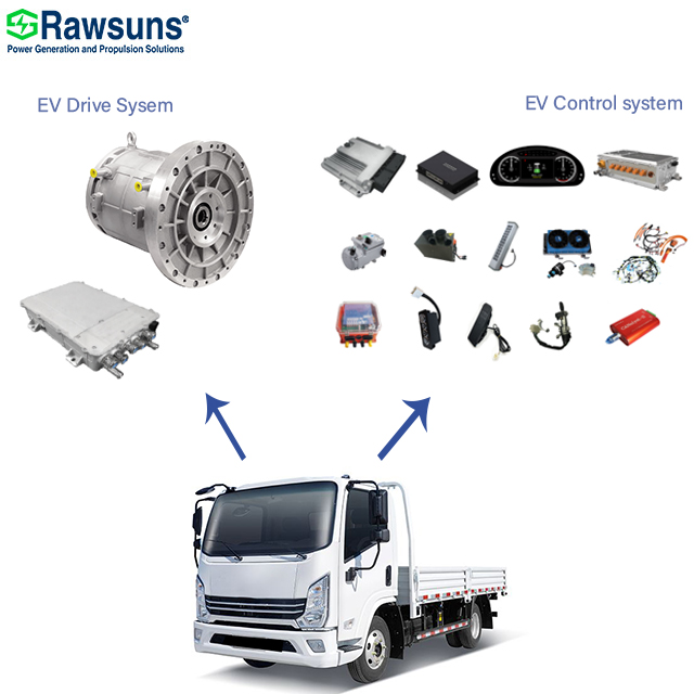 25/50kW Ev System 380V EV Conversion Kit for Truck Electric Car Motor +Controller Cargo Van E-boat Engine Inverter MCU Hybrid