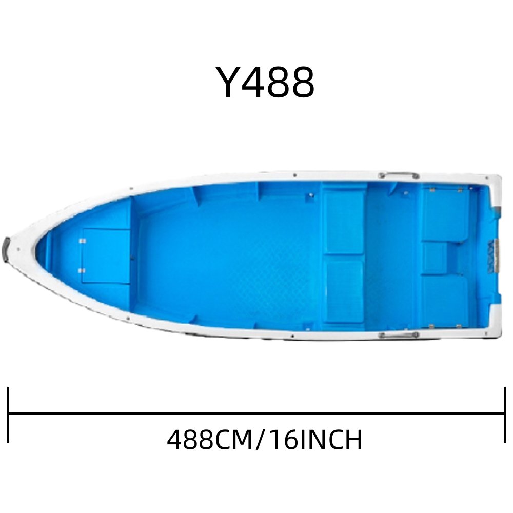 High Strength 4.9m 16ft Fiberglass Boats for Fishing Sightseeing & Cruising on the River Outboard Engine Without Engines