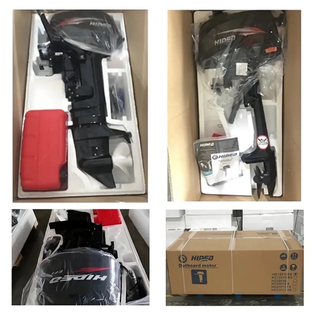 HIDEA 9.8HP 2 Stroke Outboard Engines Water Cooling Boat Motors Short Shaft Engine Rubber Boat Motor Rear Control Two Cylinders