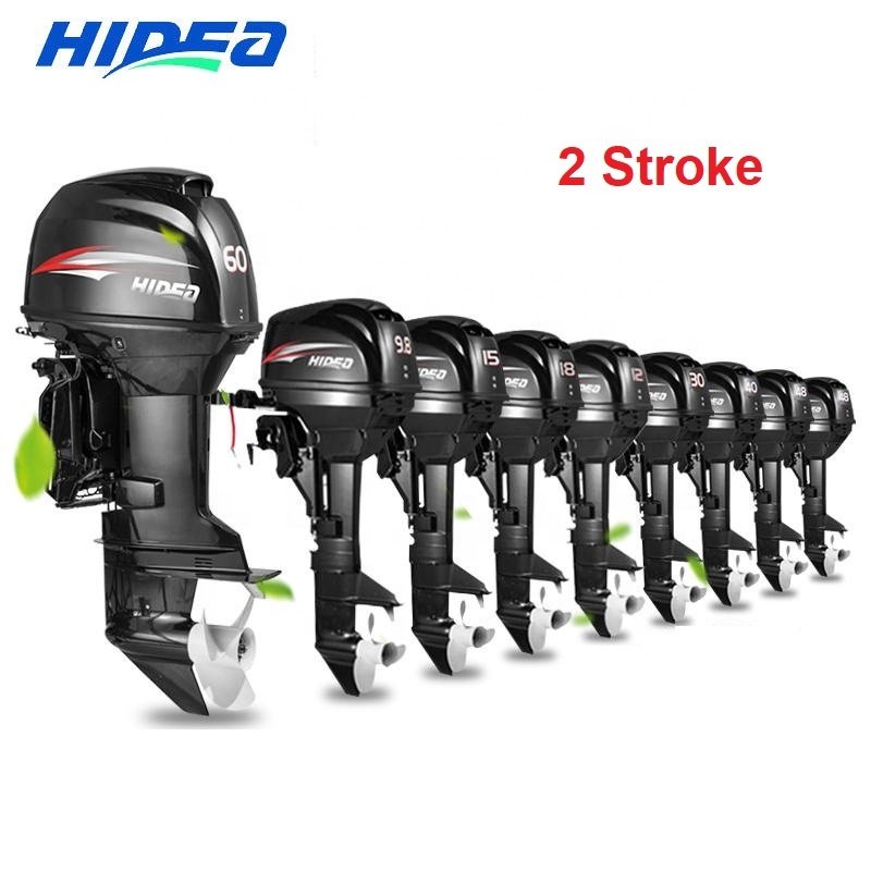 HIDEA 9.8HP 2 Stroke Outboard Engines Water Cooling Boat Motors Short Shaft Engine Rubber Boat Motor Rear Control Two Cylinders