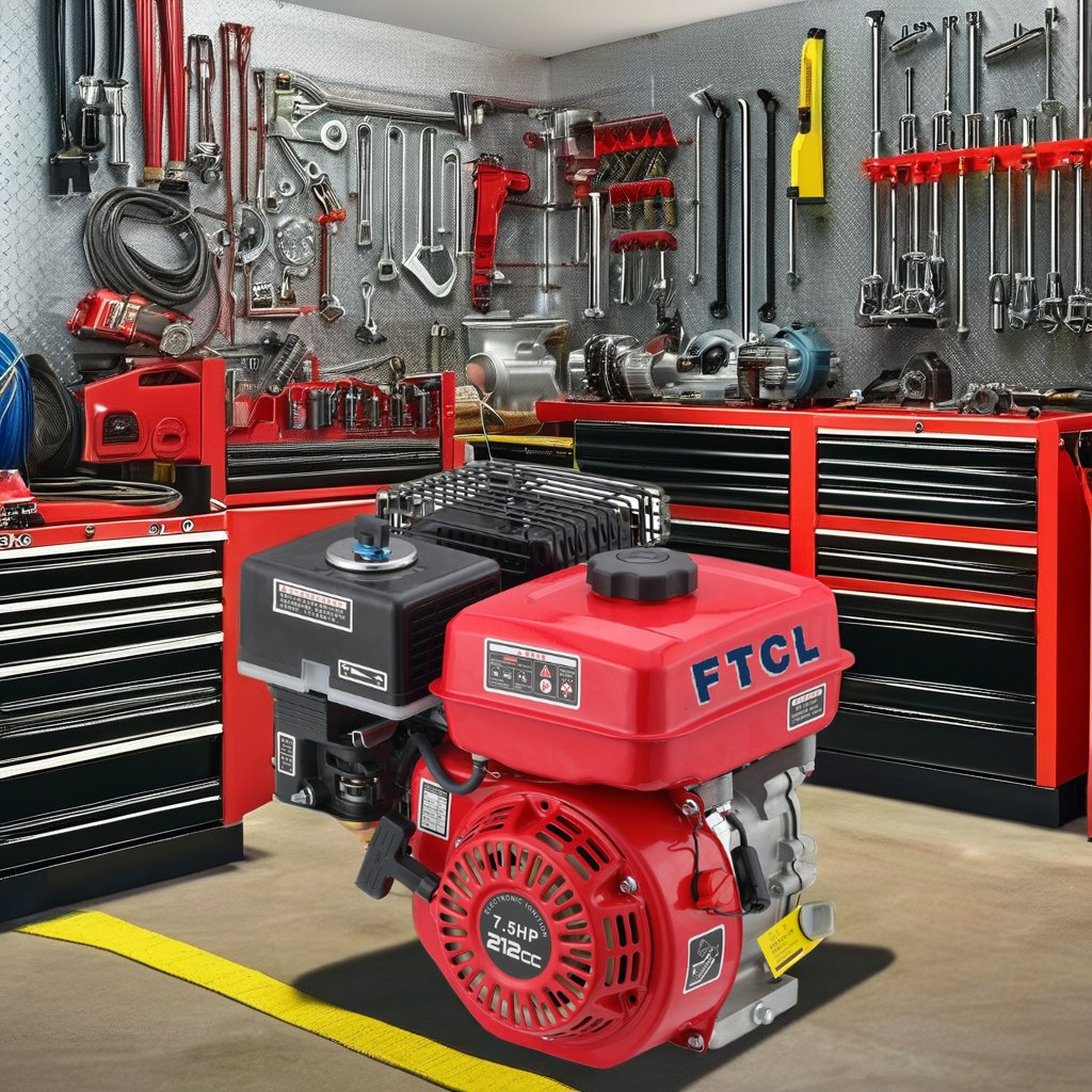 Single Cylinder 7.5hp Gasoline Engine Easy Operation Home Use Electric Starting Air-Cooled 212cc Boats Machinery Construction