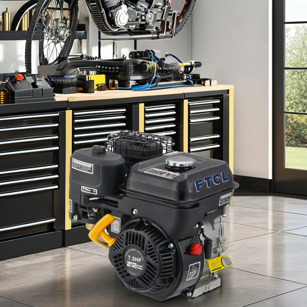 Single Cylinder 7.5hp Gasoline Engine Easy Operation Home Use Electric Starting Air-Cooled 212cc Boats Machinery Construction
