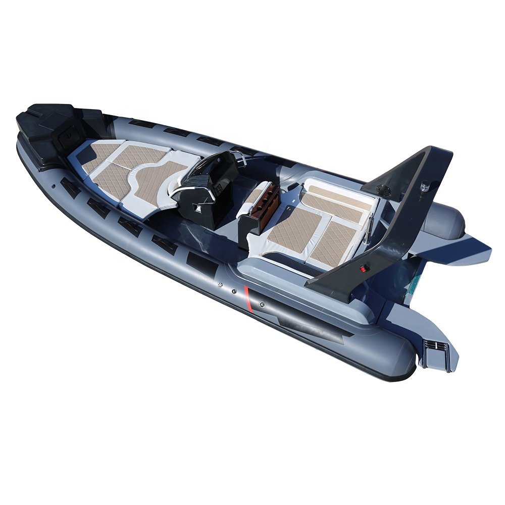 CE 23ft Yachat RIB 700 Fiberglass Hypalon Inflatable Fishing Rowing Boat With Engine for Sale