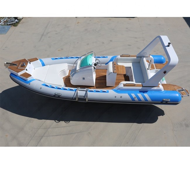 CE 23ft Yachat RIB 700 Fiberglass Hypalon Inflatable Fishing Rowing Boat With Engine for Sale