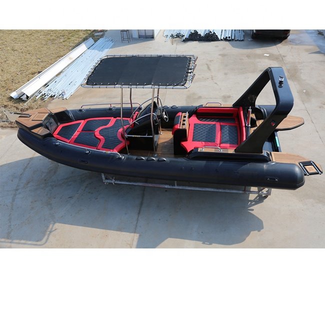 CE 23ft Yachat RIB 700 Fiberglass Hypalon Inflatable Fishing Rowing Boat With Engine for Sale