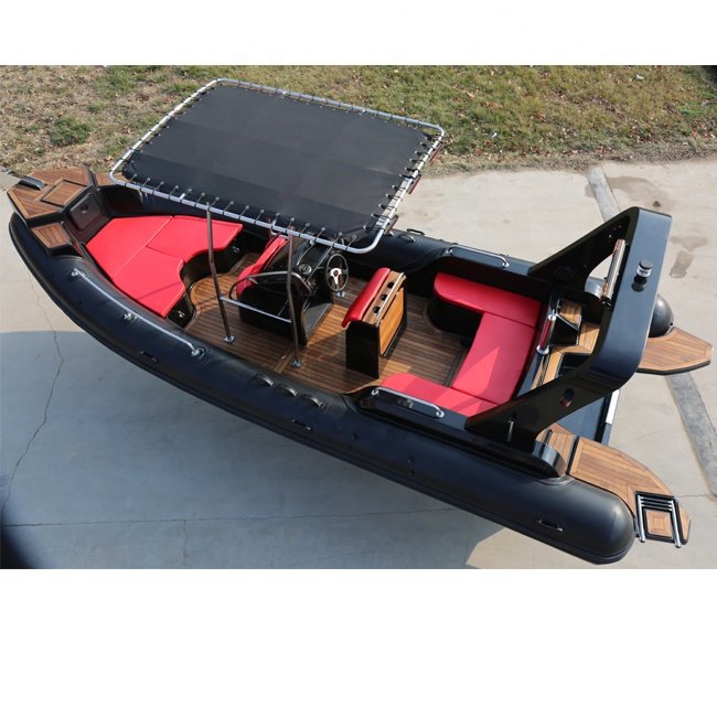 CE 23ft Yachat RIB 700 Fiberglass Hypalon Inflatable Fishing Rowing Boat With Engine for Sale