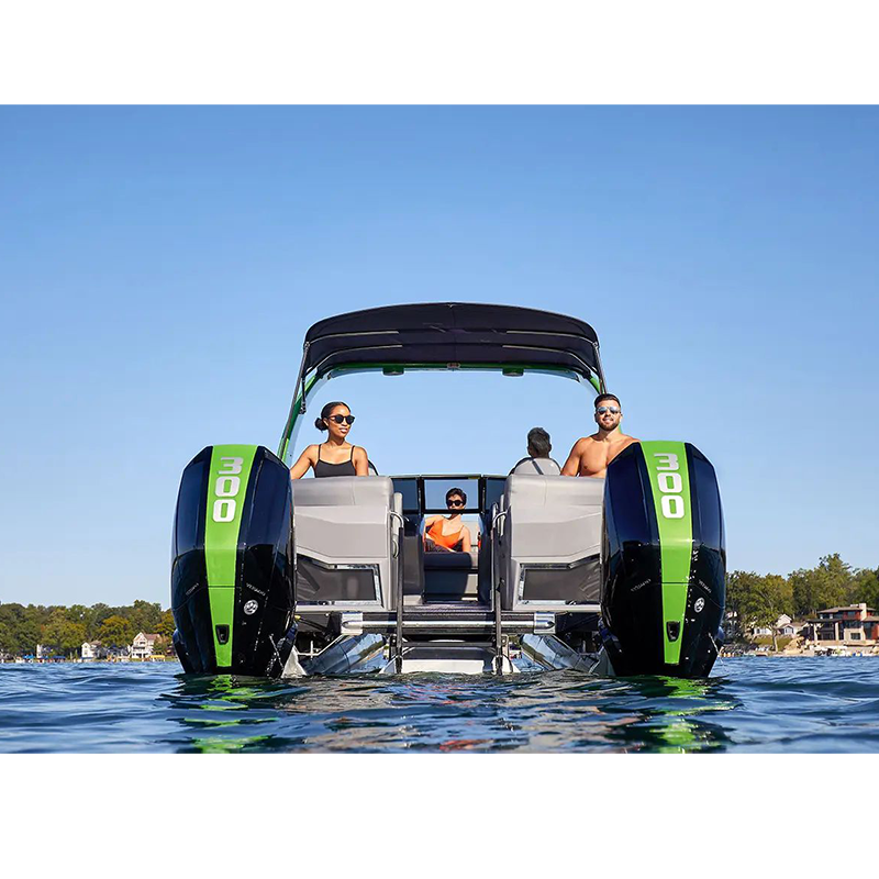 Party Boat Pontoon 6 Person Speed Boat Private Luxury Yacht Luxury Tritoon Fiberglass Aluminium Boat with Engine