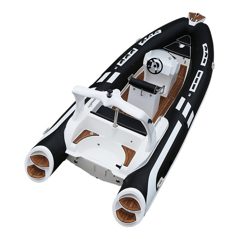 Hot Sale 13ft Luxury Aluminum Rib Boat Deep V Design Pvc Hypalon Material Outboard Engine Fishing Rowing Lake Comes Trailer