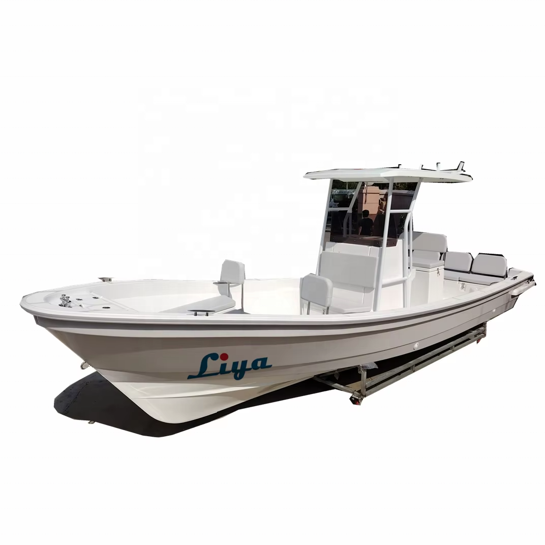 Liya 7.6m Boat Fiberglass Outboard Engine Boat 25ft Fishing Vessels Panga
