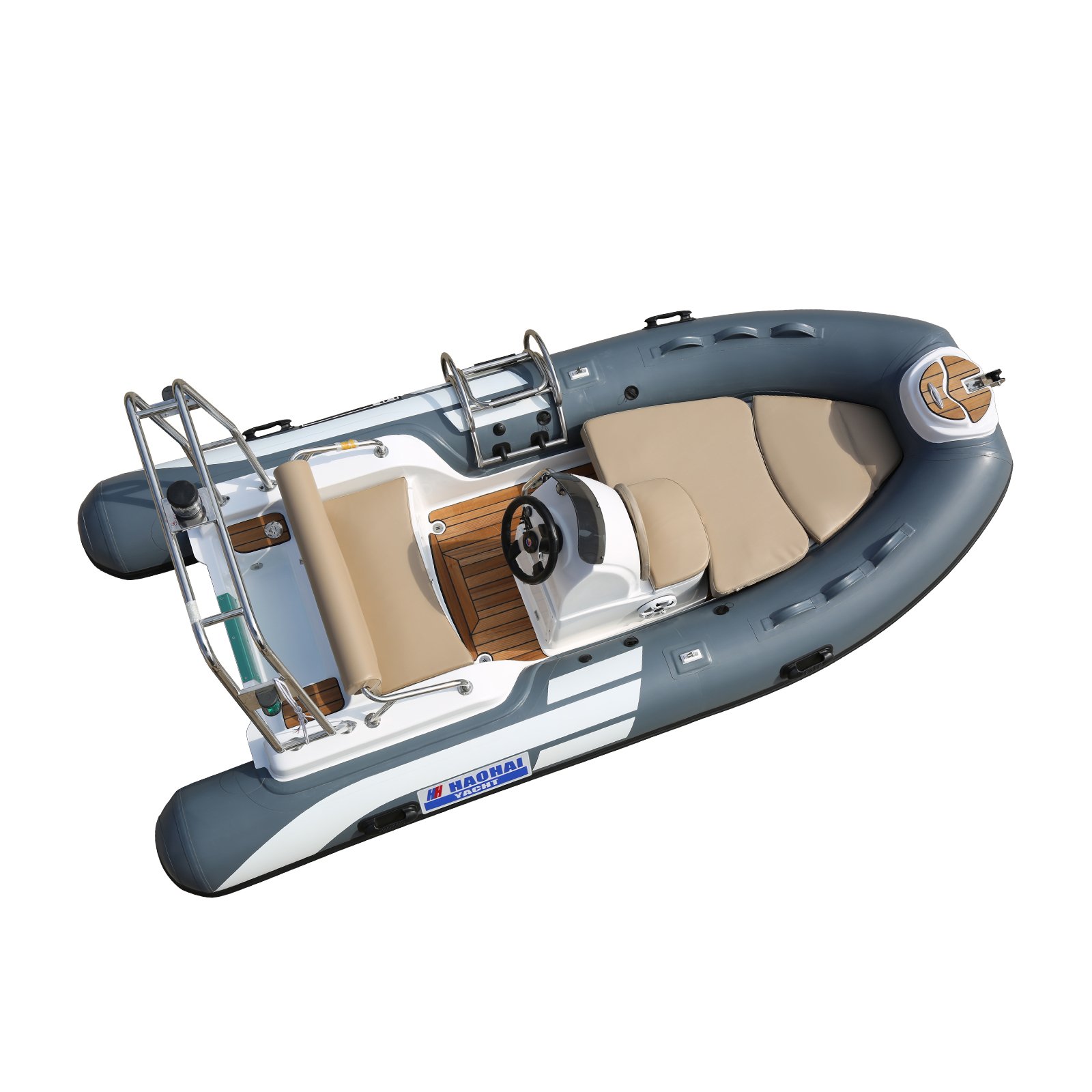 Haote Small Racing Aluminum PVC Inflatable Rib Boat Barcavetroresin Plastic for Fishing Drifting Fiberglass Material Engine