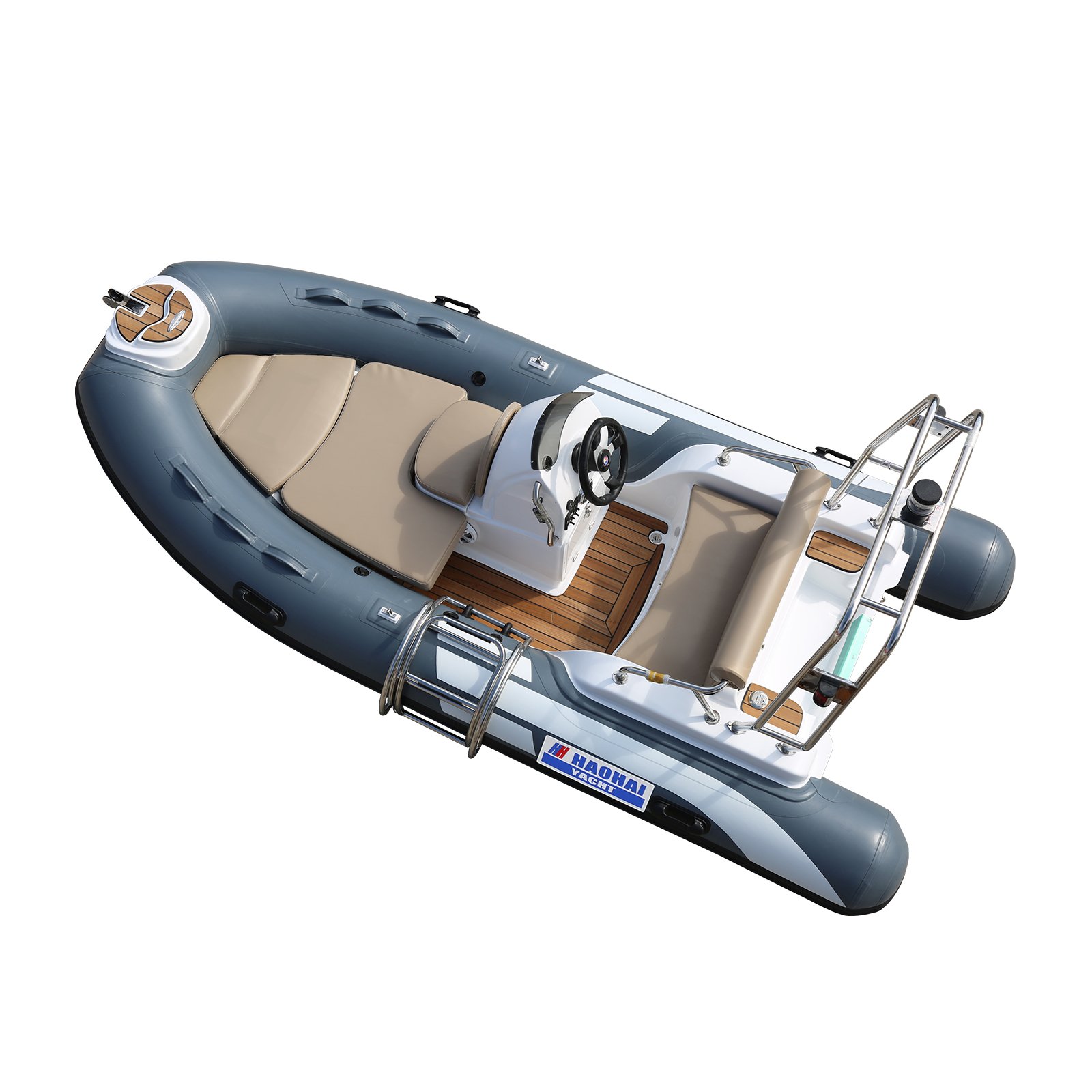 Haote Small Racing Aluminum PVC Inflatable Rib Boat Barcavetroresin Plastic for Fishing Drifting Fiberglass Material Engine