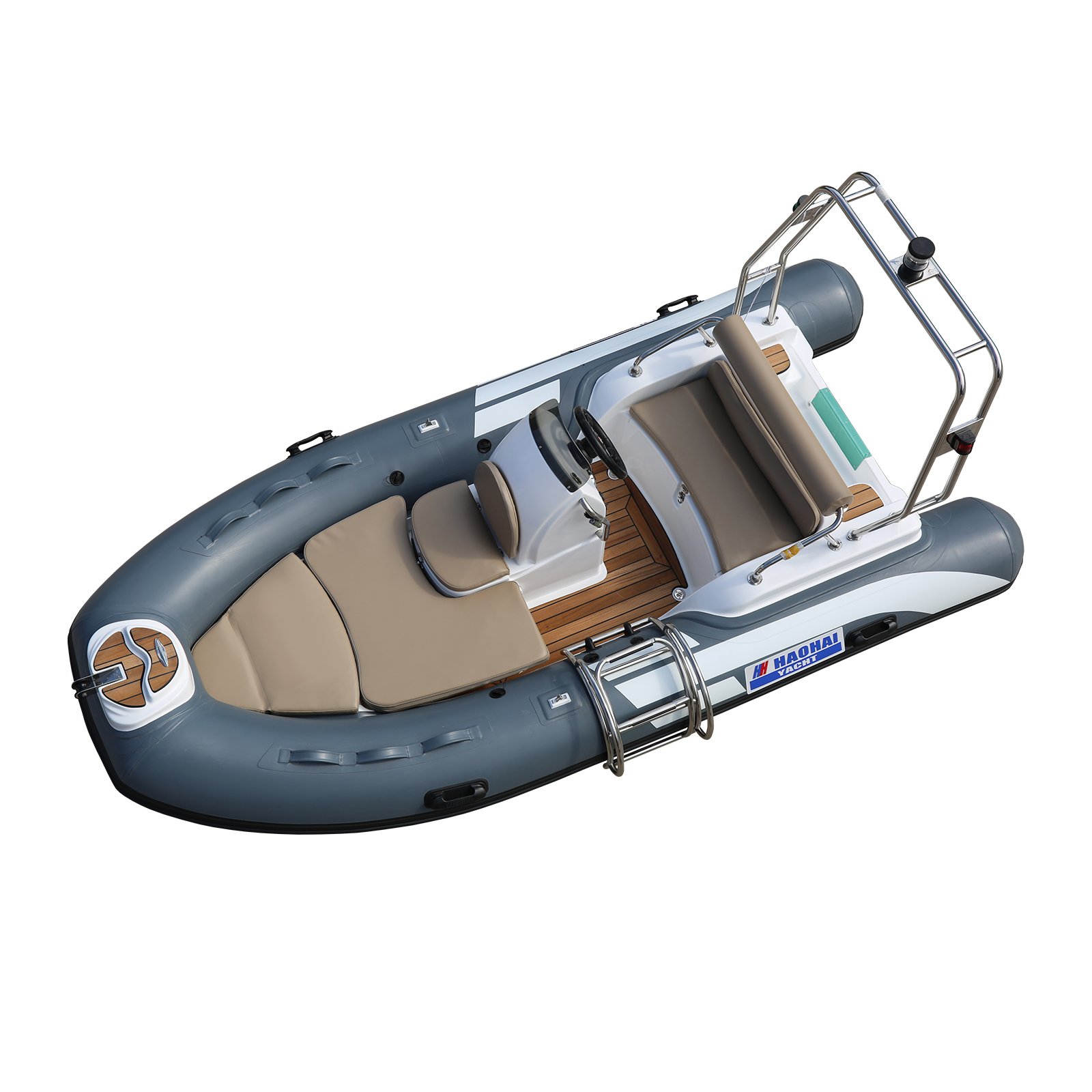 Haote Small Racing Aluminum PVC Inflatable Rib Boat Barcavetroresin Plastic for Fishing Drifting Fiberglass Material Engine