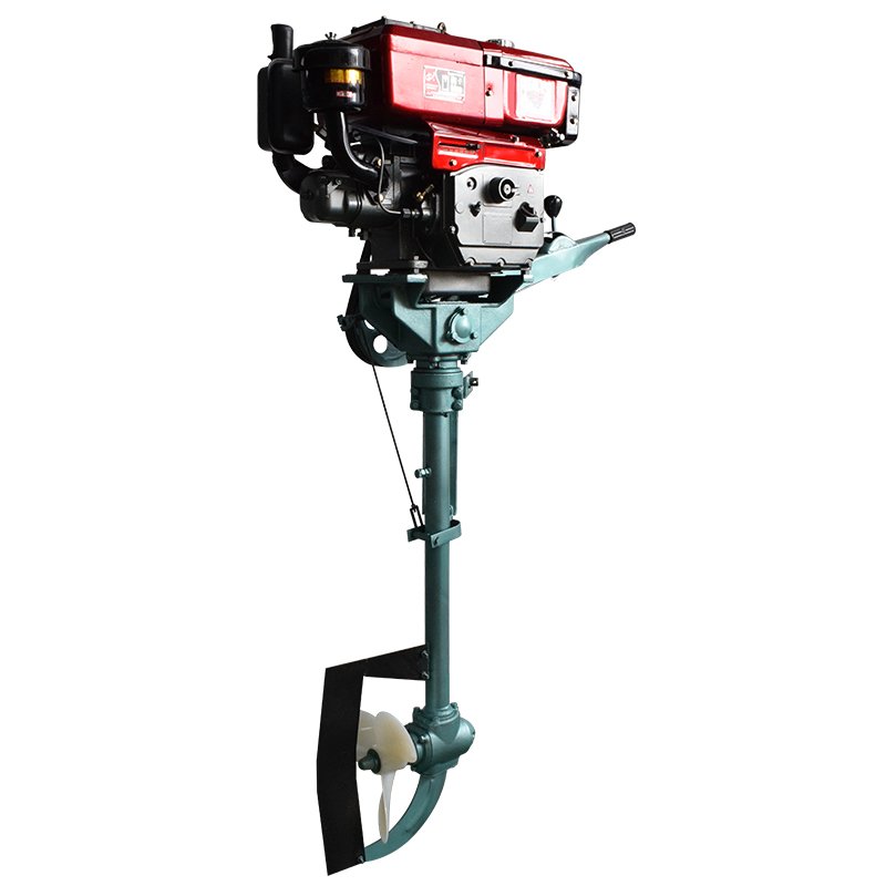 10HP Hand Cranked Single Cylinder Water-cooled Four Stroke diesel Engine for Fishing Boats, Outboard Engine Propeller