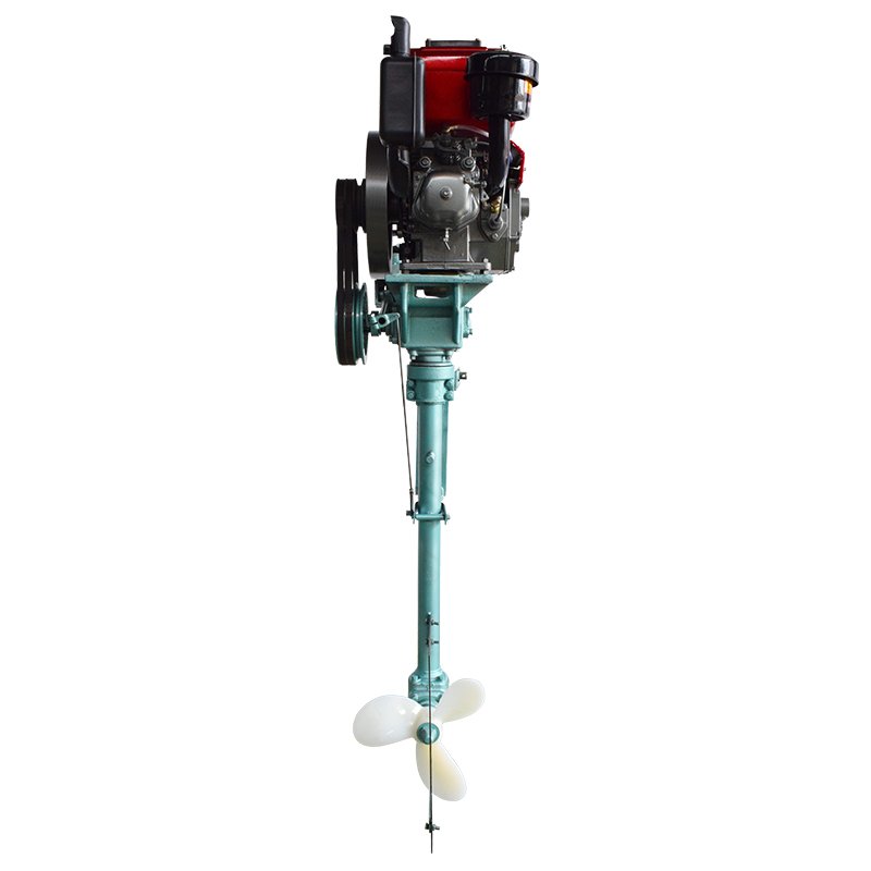 10HP Hand Cranked Single Cylinder Water-cooled Four Stroke diesel Engine for Fishing Boats, Outboard Engine Propeller