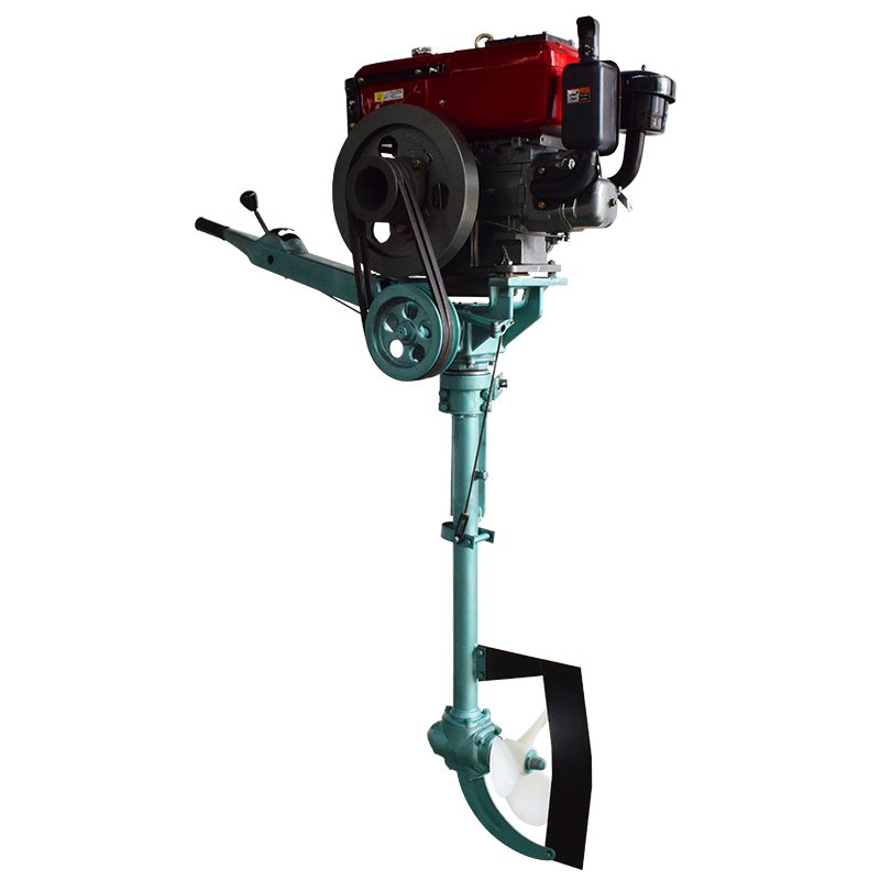 10HP Hand Cranked Single Cylinder Water-cooled Four Stroke diesel Engine for Fishing Boats, Outboard Engine Propeller