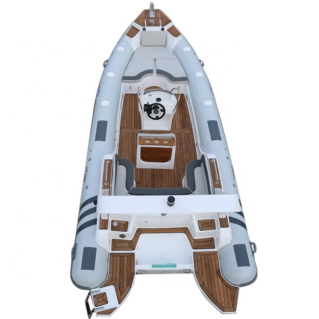 Haohai 7m/23ft Rib Boat Hypalon PVC Fiberglass Inflatable Boat with Aluminum Engine for Outdoor Fishing Rowing Power Type