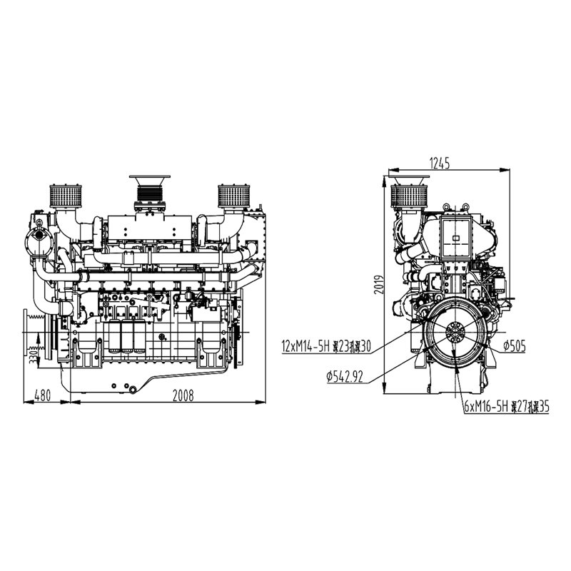 400-950HP 605-808KW SDEC Brand Marine Propulsion Engine Durable Marine Diesel Motor for Cargo Ships 3 Year Quality Warranty
