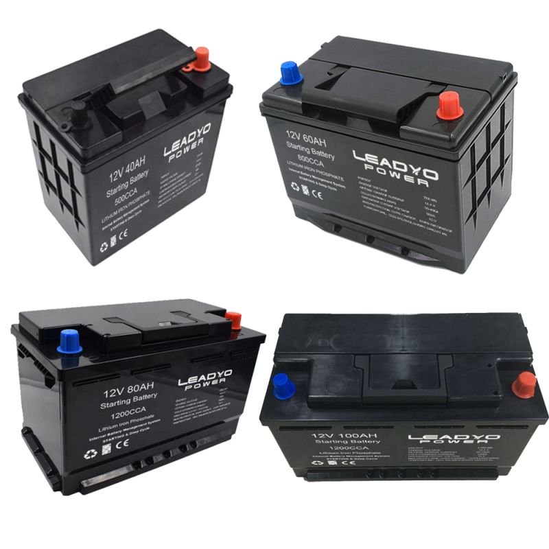 12V 20Ah 400CCA Boat Cranking Lithium Battery 40ah 50ah 90ah 100ah 1200CCA Lifepo4 Car Start-stop Automotive Starter Batteries