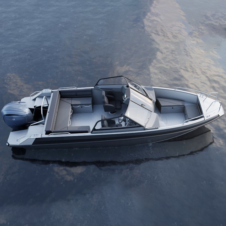 All-Welded Aluminum 19ft Fishing Speed Boat with Engine Combo Set for Outdoor Surfing