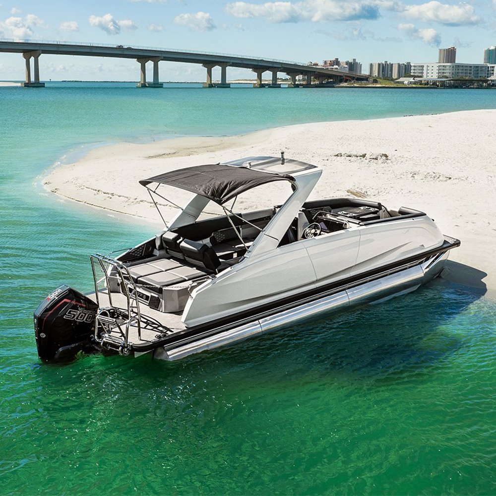 Wholesale Customized Aluminum Pontoon Boat for Fishing Cruising Party Leisure Made in China Factory With Outboard Engine