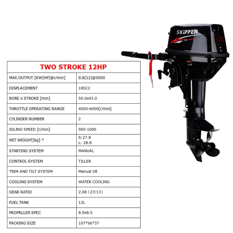 12hp Outboard Engine Manual 2 Stroke Outboard Motor Boat Engine Compatible With Tohatsu
