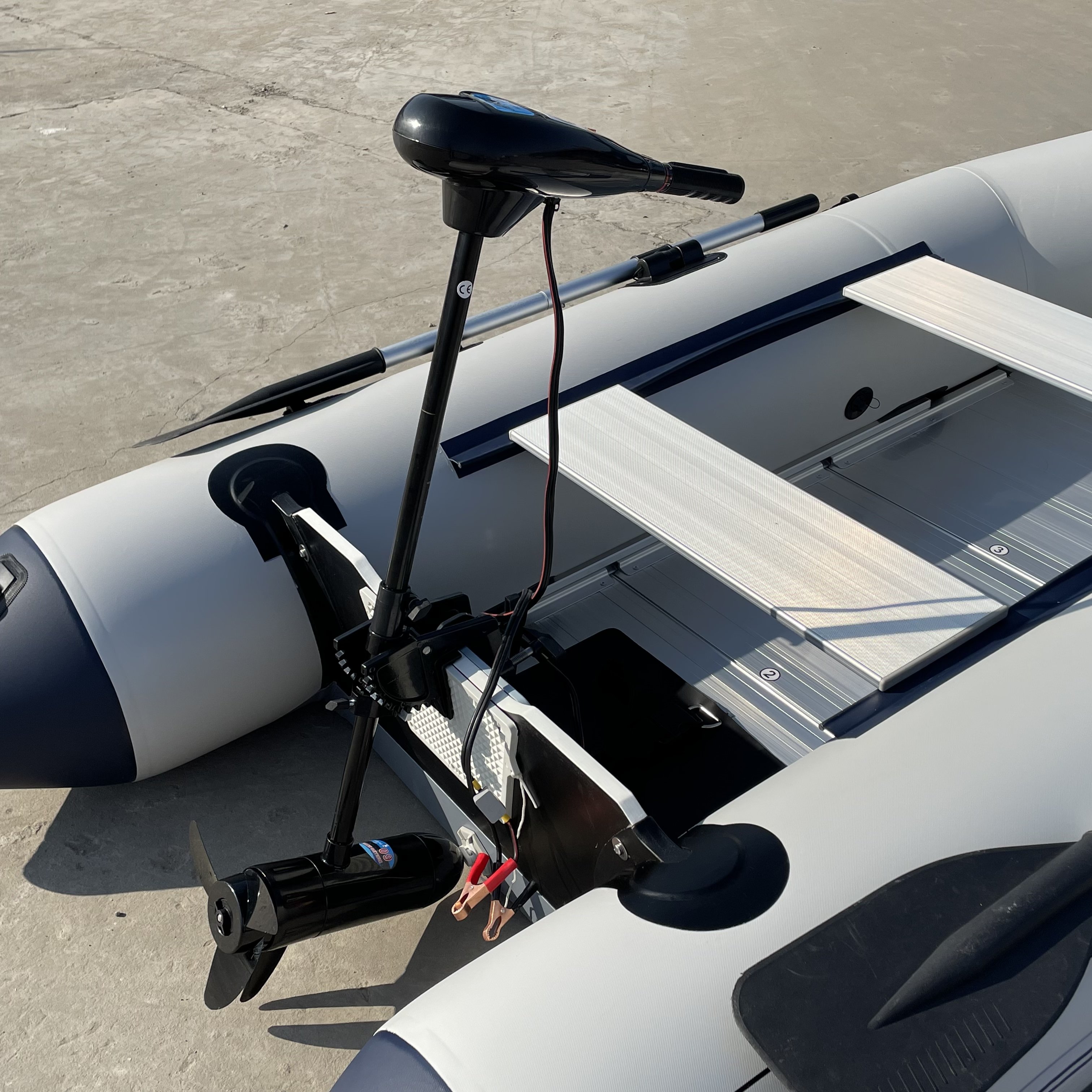 Solar Marine 60LBS 12V 580W Electric Outboard Brush Trolling Motor Transom Mounted Power Fishing Boat Engine