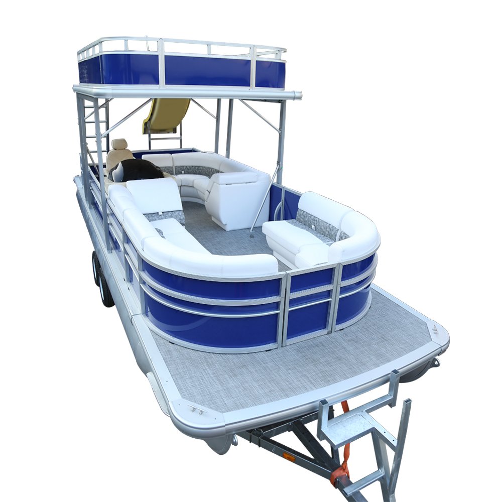 Kinocean Ecocampor Double Decker Custom Big Aluminium Fishing and Party Pontoon Boat With Dressing Room