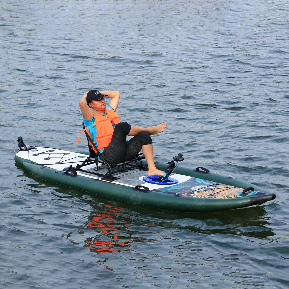 New Design Inflatable Fishing Boat with Pump, Portable Backpack Belly Boat for Adults Fishing