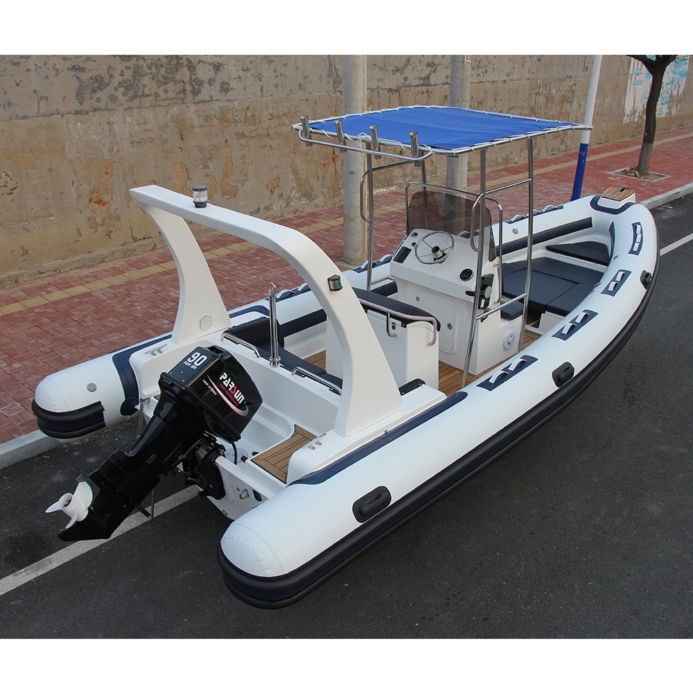 CNWAGNER High Quality Catamaran Style Fiberglass Sport Yacht Inflatable Fishing Boat with Outboard Engine Direct Supplier China