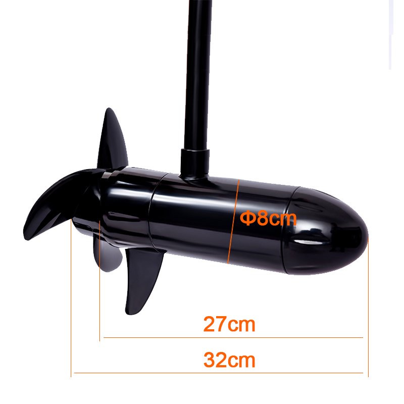 Solar Marine DC 12V 40lb Electric Trolling Motor Transom Mounted Outboard Engine Freshwater and Saltwater for Inflatable Boats