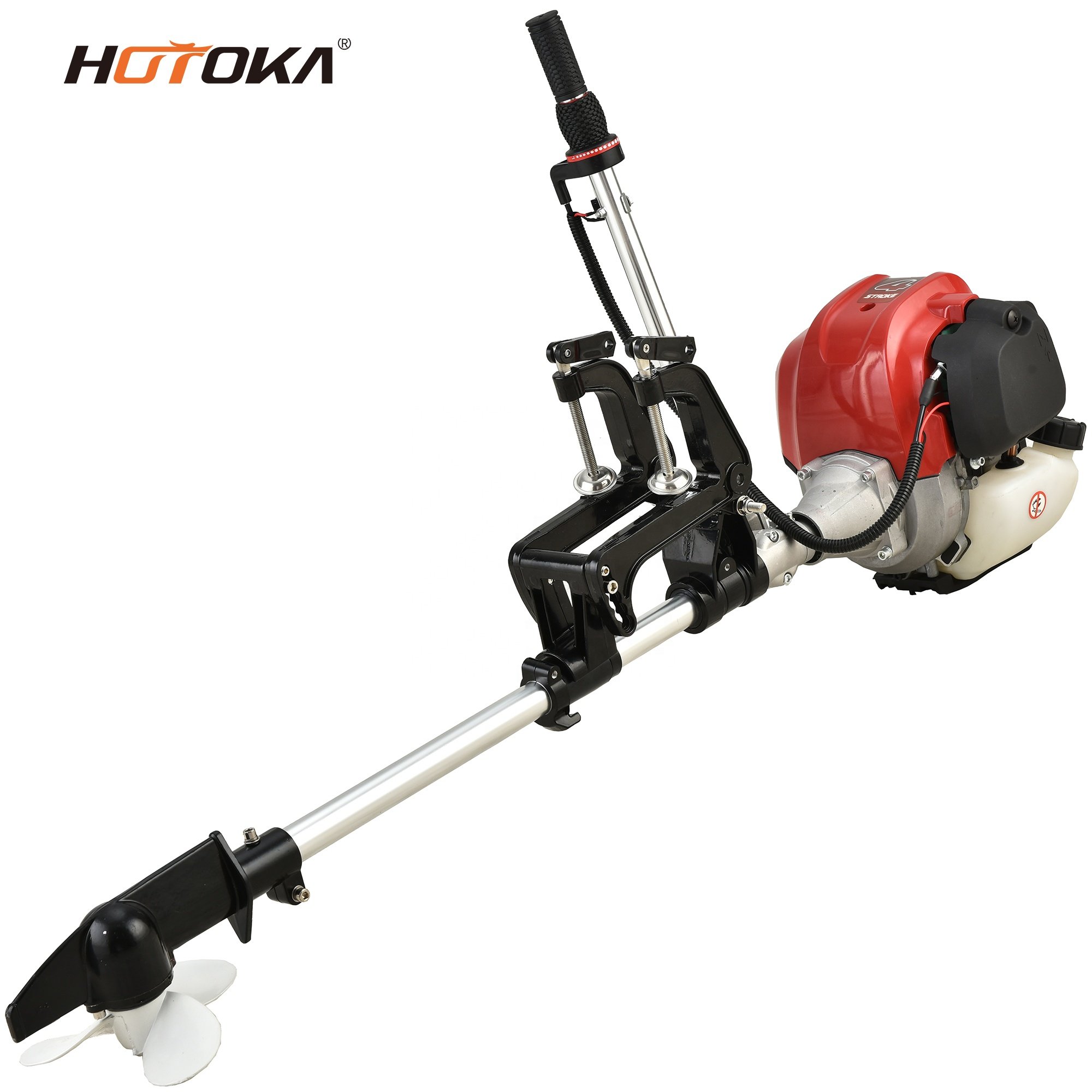 HOTOKA 50cc Long Tail 2hp Speed Heavy Duty Outboard Motors Fishing 4 Stroke Outboard Motor Boat Engine