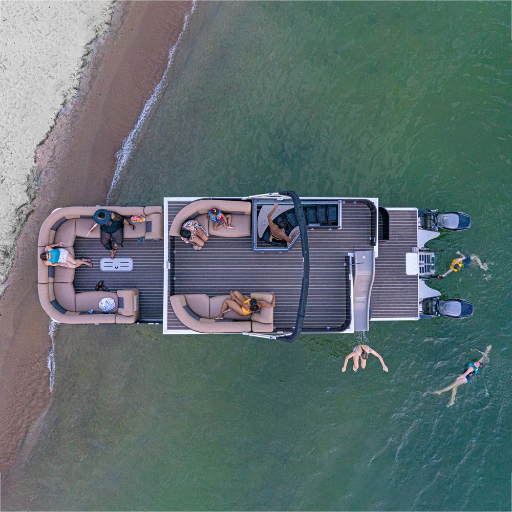 Kinocean Best Luxury Cruising Aluminum Pontoon House Boat for Families Equipped with Outboard Engine