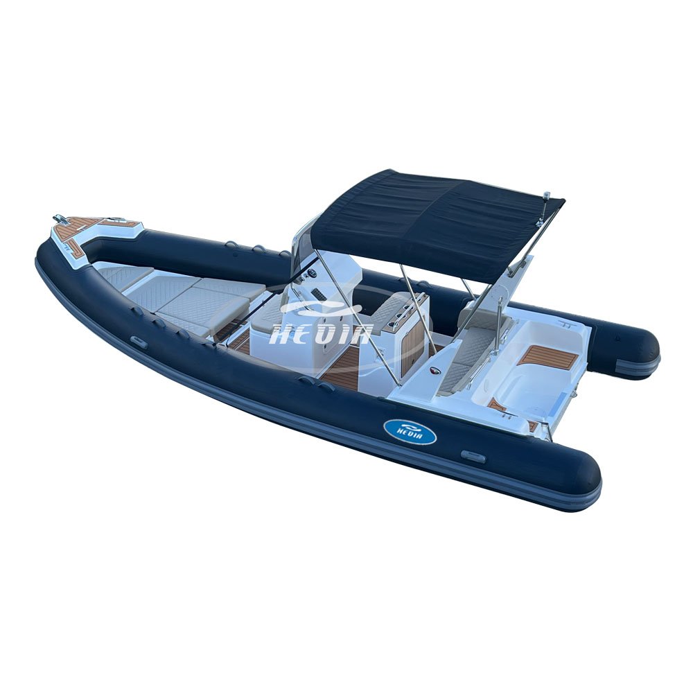 Europe Orca 23ft Inflatable Fiberglass Hull RIB 680 PVC Hypalon Orca Material Fishing Boat with Engine