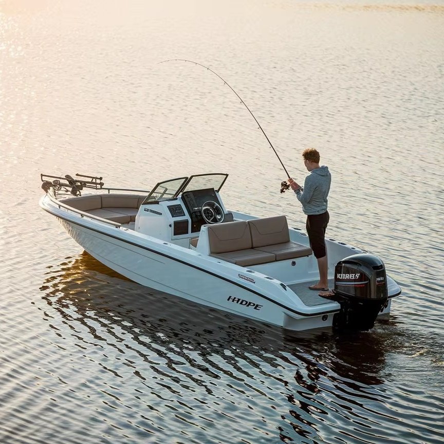 Eco-Friendly 4.5M/4.9M HDPE Marine-Grade Rescue Craft Custom Colors Rotomolded Fishing Boat Sustainable Yacht