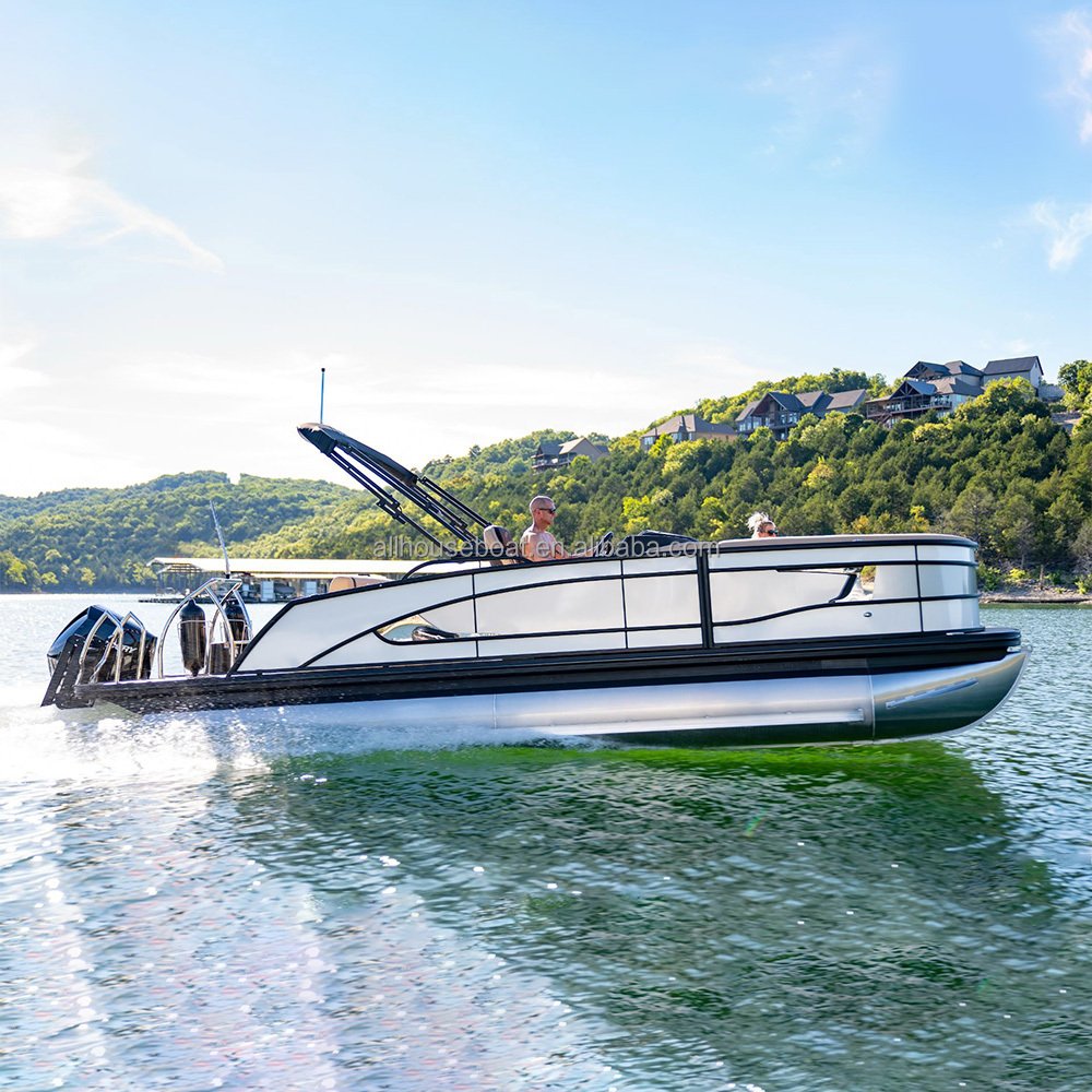2025 Allhouse Luxury Aluminum Pontoon Boat with Outboard Engine Houseboat/Float/Boat Series