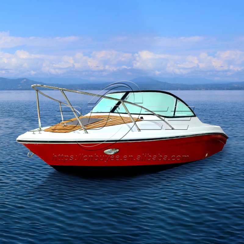 Affordable 5.5 Meters Fast Speed Sea Used Fiberglass Hull Fishing Boat Luxury Yacht Stern Drive Engine