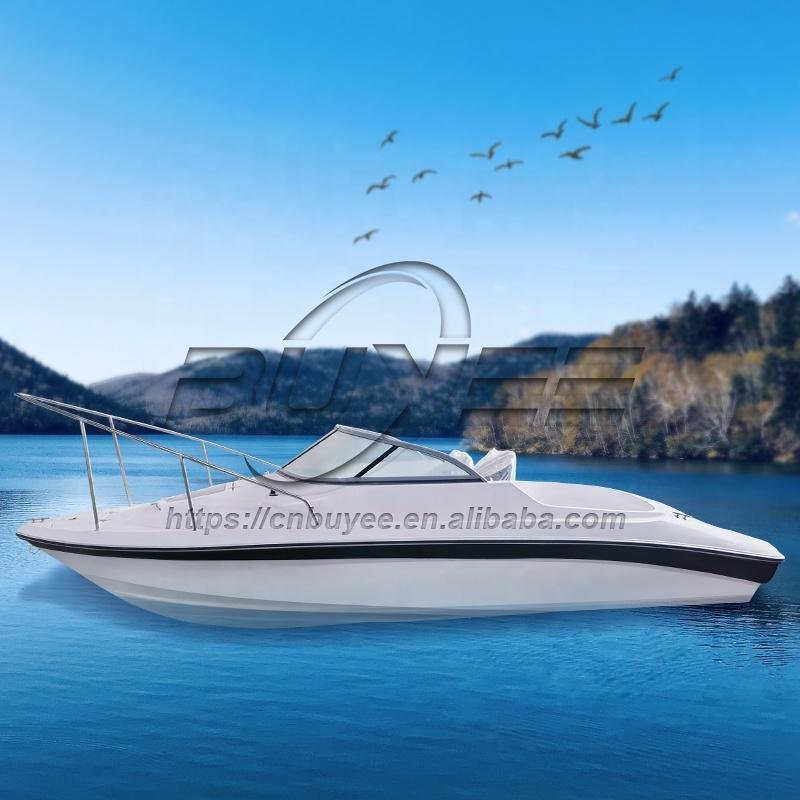 Affordable 5.5 Meters Fast Speed Sea Used Fiberglass Hull Fishing Boat Luxury Yacht Stern Drive Engine