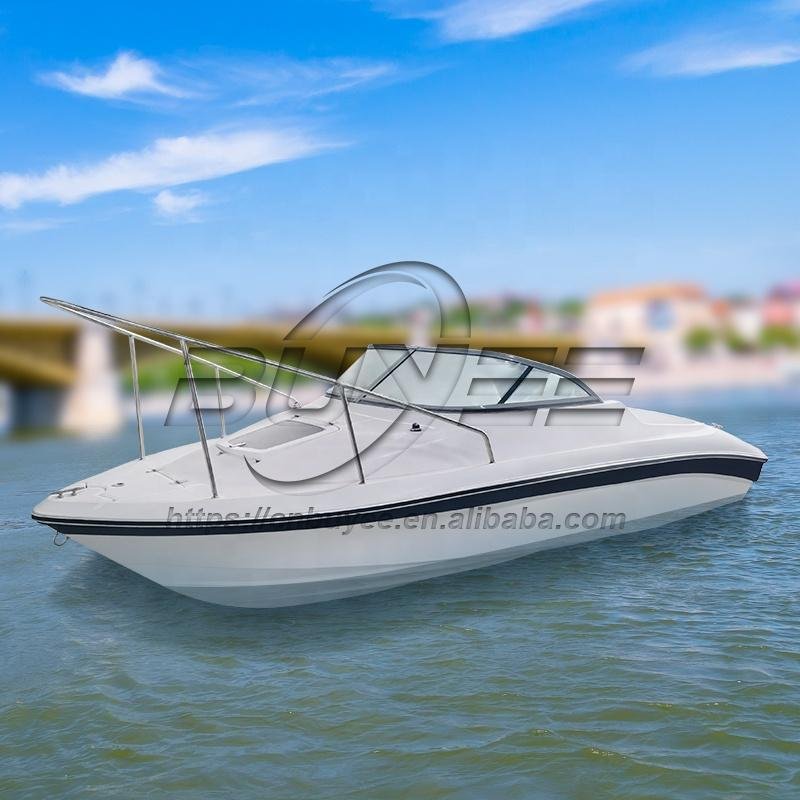 Affordable 5.5 Meters Fast Speed Sea Used Fiberglass Hull Fishing Boat Luxury Yacht Stern Drive Engine