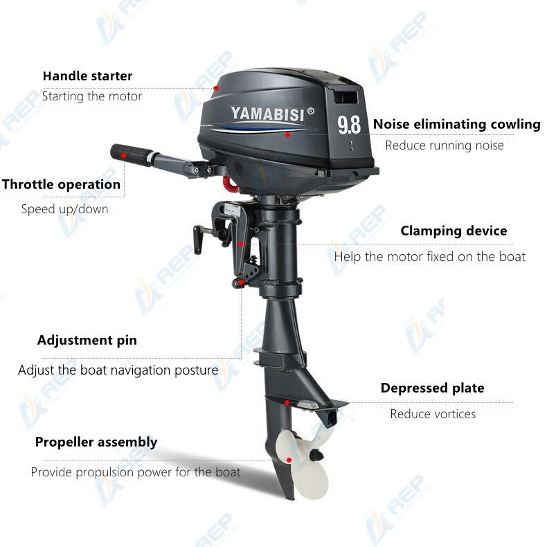 Popular YAMABISI 9.8HP 2 Stroke Gasoline Outboard Motor for Boat
