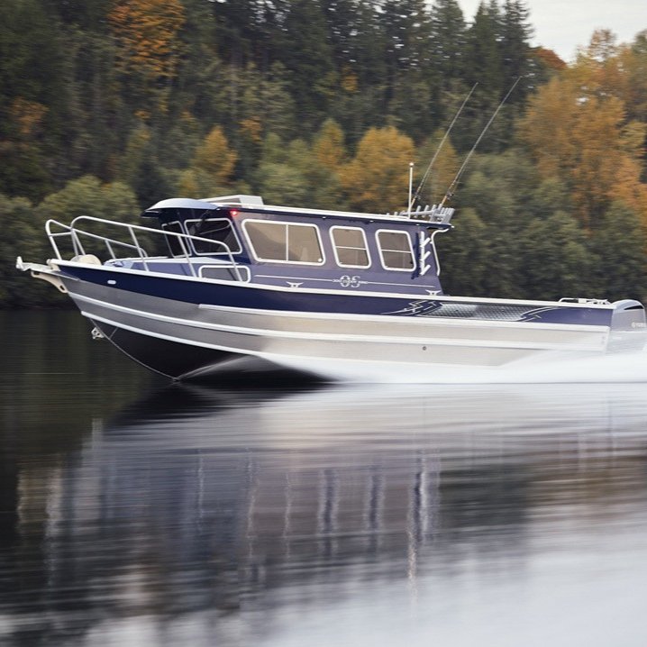 Kinocean New Design Deep-V Fishing Cabin Boat All Aluminum High Speed with EVA Hull Outboard Engine for River Cruising