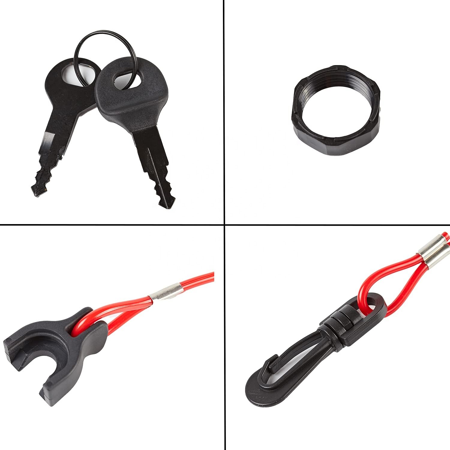 Ignition Switch & Key Assembly with Safety Lanyard, for OMC Johnson Evinrude 40-200HP 175974 5005801 Outboard Motor