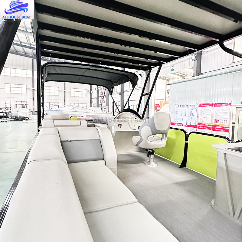 Manufacturer Direct 30FT High Quality Aluminum Pontoon Boats Luxury Yacht for Fishing and Entertainment with Outboard Engine