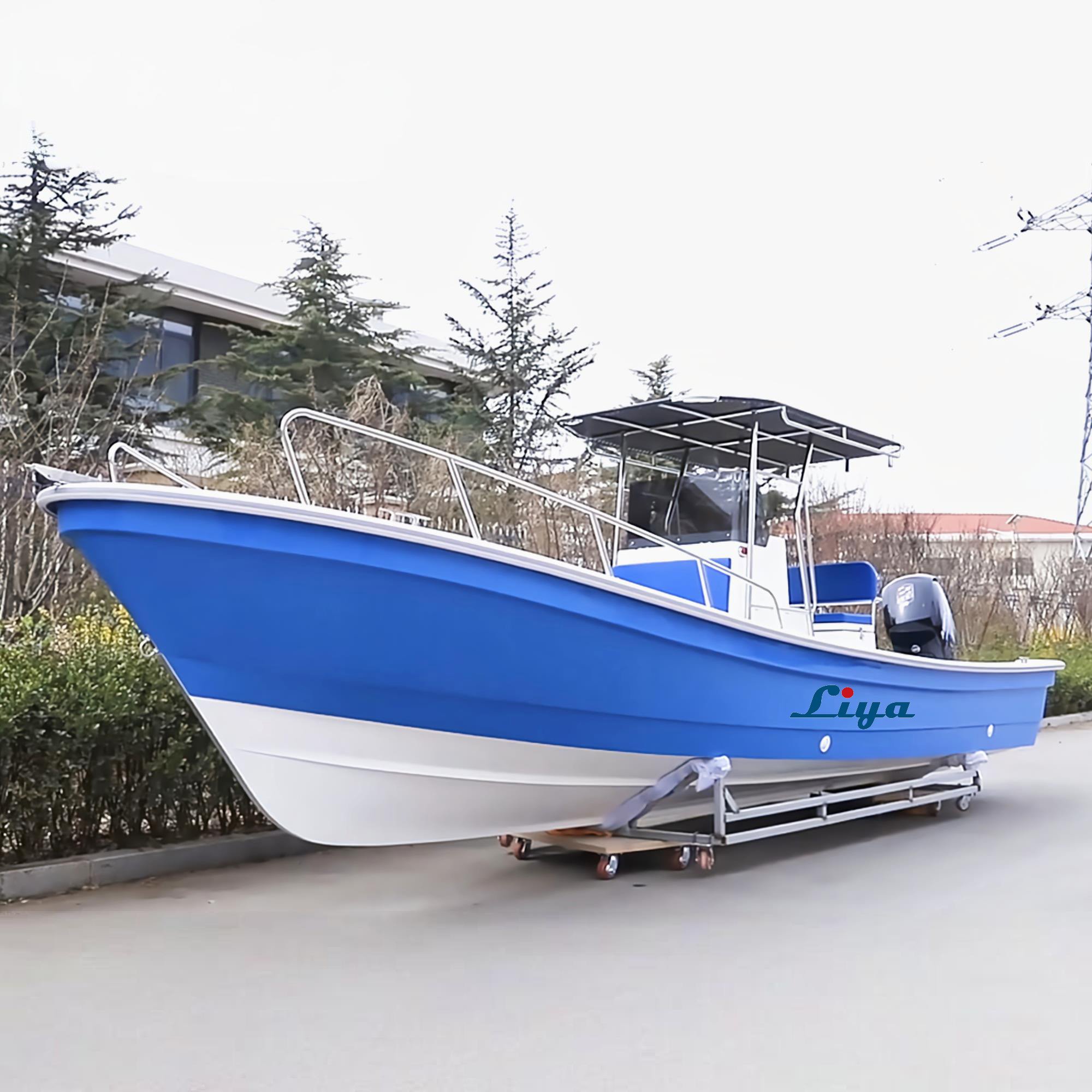 Liya 5m to 7.6m Double Hull Fiberglass Yamaha Panga Fishing and Work Boat Without Engine