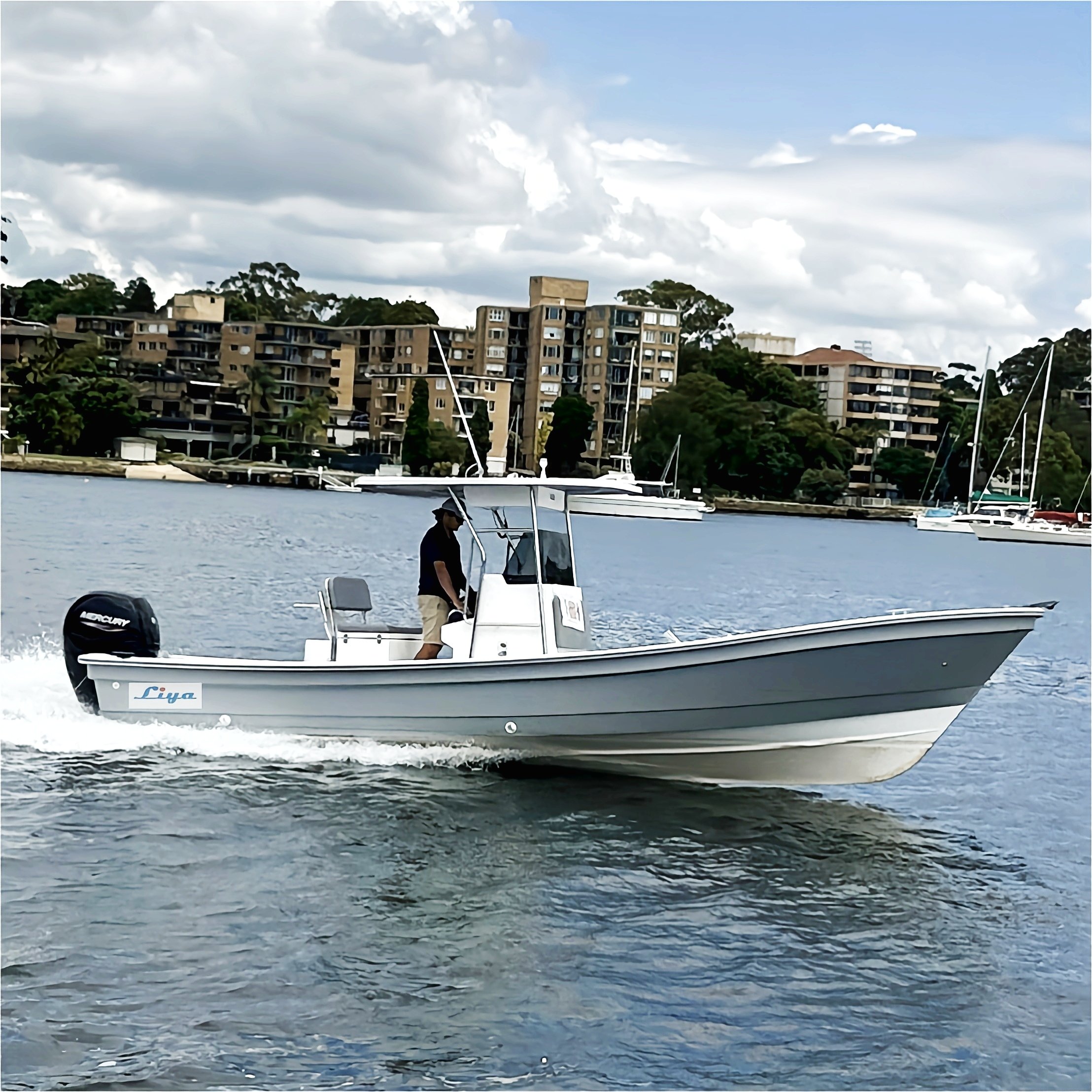 Liya 5m to 7.6m Double Hull Fiberglass Yamaha Panga Fishing and Work Boat Without Engine