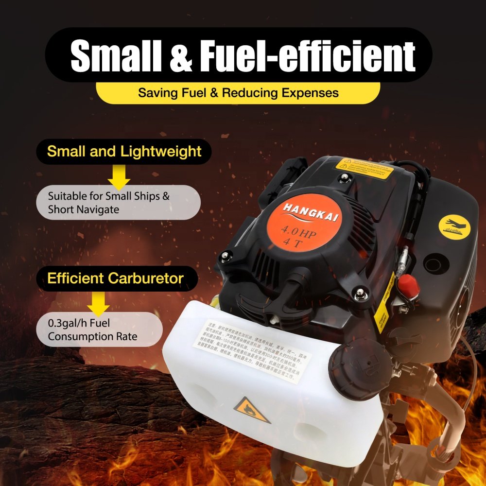 HANGKAI 4HP 4-Stroke Outboard Motor Inflatable Fishing Boat Motor Outboard Engine CDI Air Cooling System Motor Fuera De Borda