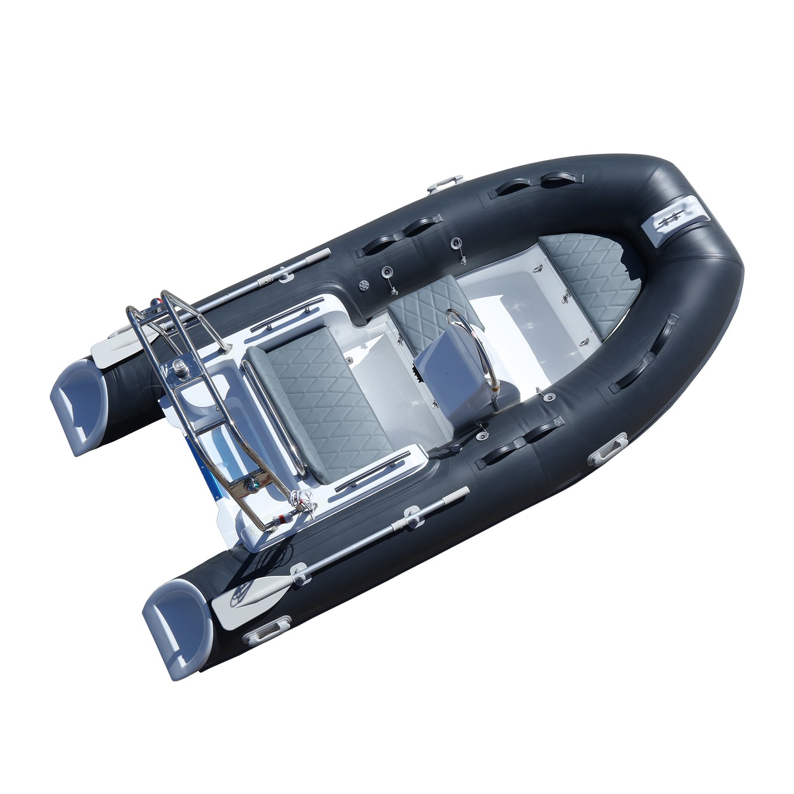 New 3.6m Cabin Fishing Rib Inflatable Boat with Console Outboard Engine Combo Set for Outdoor Drifting Adventures