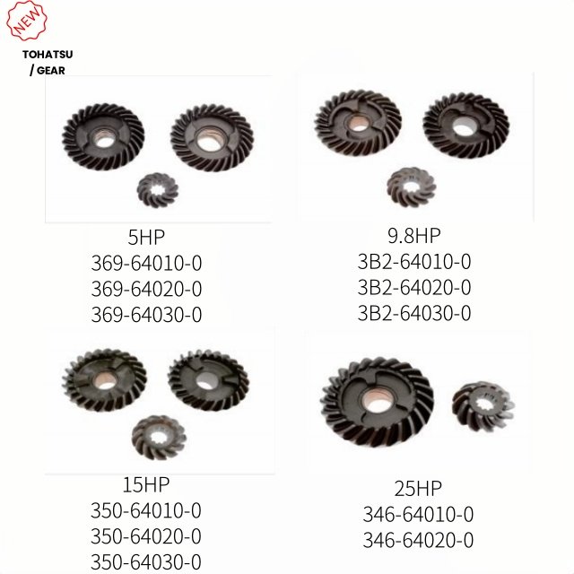 Outboard Motor Gears Boat Engines Gear Pinion for Outboard Engines for Tohatsu 15HP 18HP Bevel Gear